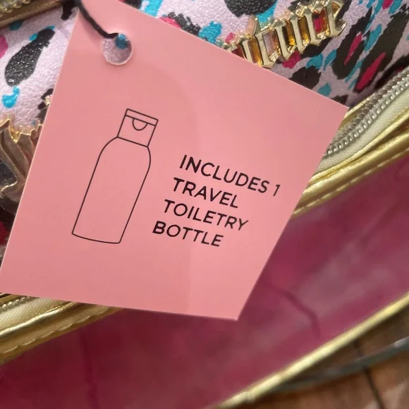 JUICY COUTURE Pink Leopard Pattern PURounded Makeup Case Organizer